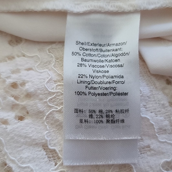 Donna Karan Lace Dress Size 8 White Layer Midi - Picture 7 of 7